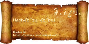 Hadházy Ábel névjegykártya