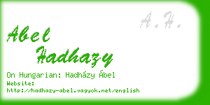 abel hadhazy business card